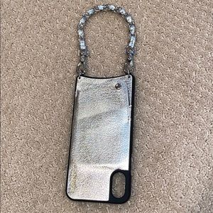 Brand new bandolier silver phone case phone purse